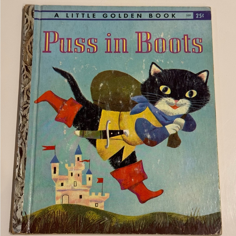 Vintage 1959 Little Golden Book - Puss in Boots Charles Perrault “B”